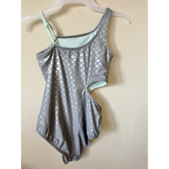 Lot Of 2 Justice Mermaid Logo Adjustable Straps One Piece Swimsuit Size 10 - Picture 5 of 6